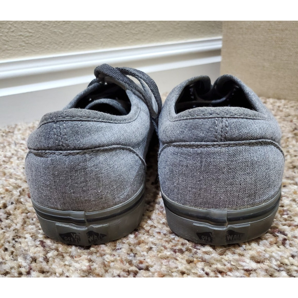 Vans Gray Canvas Lace-Up Sneakers Size US Men 7 / Women 8.5 Casual Skate Shoes - Picture 4 of 7